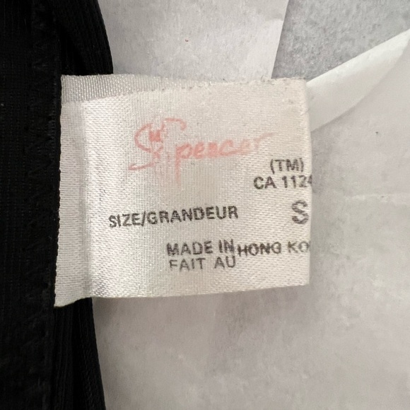 EUC VTG 90s black lace rainbow glitter bustier sz small Spencer 32A - Picture 11 of 12